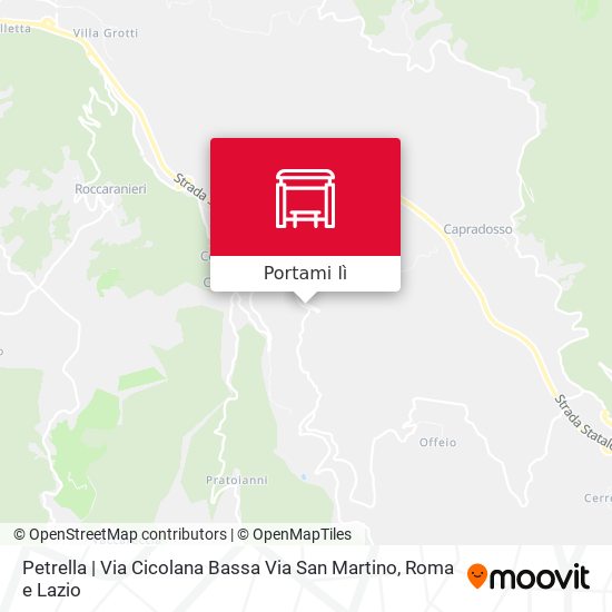 Mappa Petrella | Via Cicolana Bassa Via San Martino