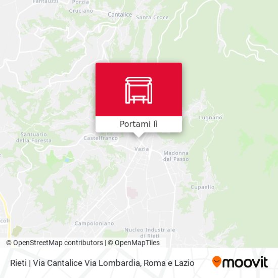 Mappa Rieti | Via Cantalice Via Lombardia