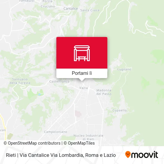 Mappa Rieti | Via Cantalice Via Lombardia