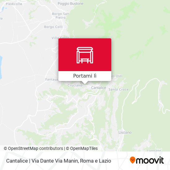 Mappa Cantalice | Via Dante Via Manin