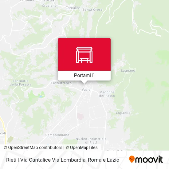 Mappa Rieti | Via Cantalice Via Lombardia