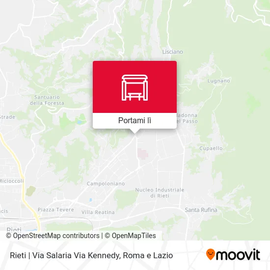 Mappa Rieti | Via Salaria Via Kennedy