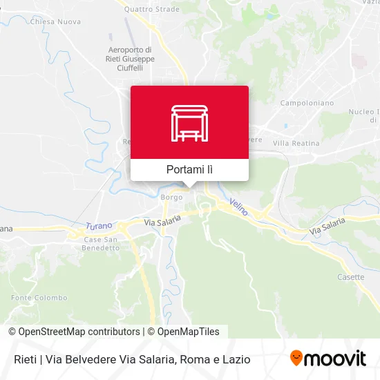 Mappa Rieti | Via Belvedere Via Salaria