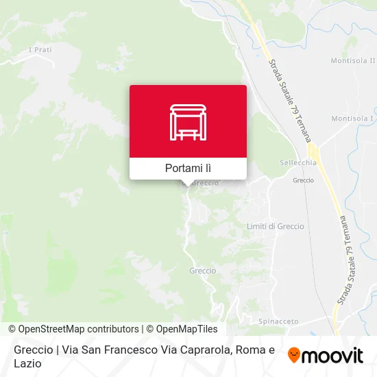 Mappa Greccio | Via San Francesco Via Caprarola