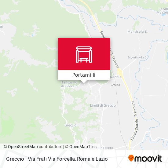 Mappa Greccio | Via Frati Via Forcella