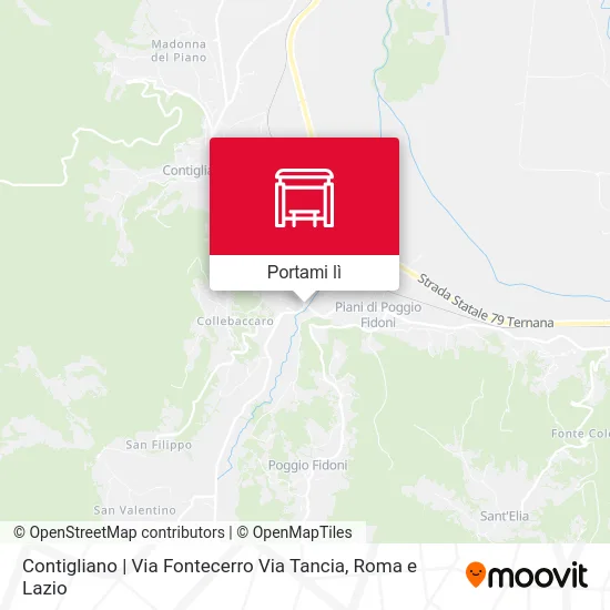 Mappa Contigliano | Via Fontecerro Via Tancia