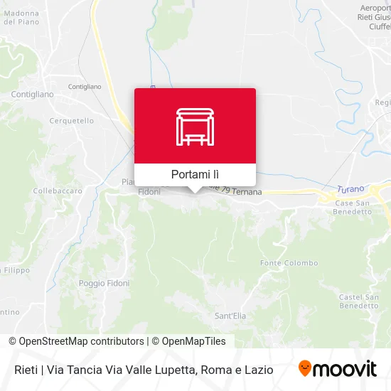 Mappa Rieti | Via Tancia Via Valle Lupetta