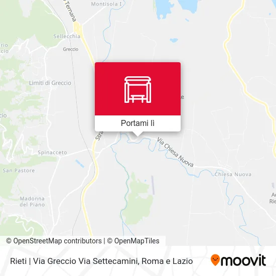 Mappa Rieti | Via Greccio Via Settecamini
