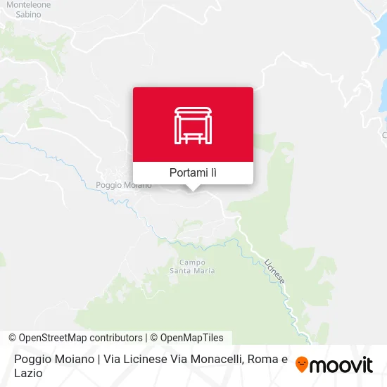 Mappa Poggio Moiano | Via Licinese Via Monacelli