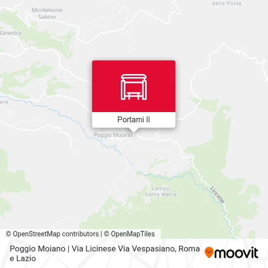 Mappa Poggio Moiano | Via Licinese Via Vespasiano