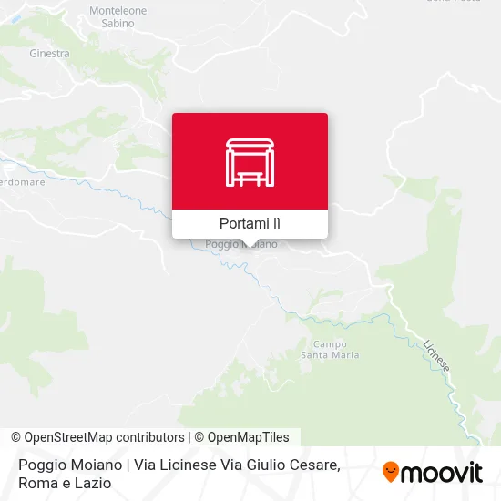 Mappa Poggio Moiano | Via Licinese Via Giulio Cesare