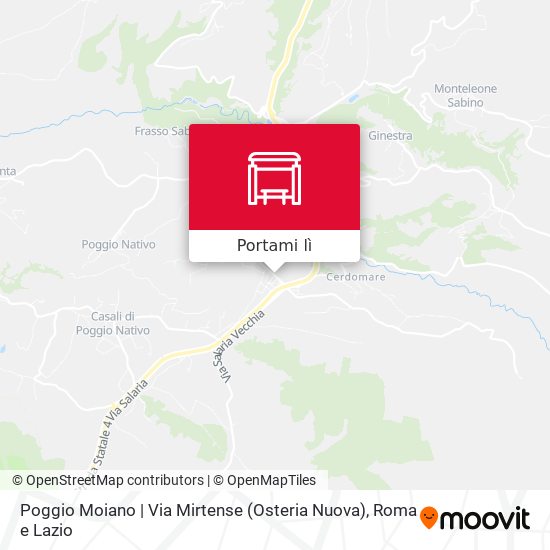 Mappa Poggio Moiano | Via Mirtense (Osteria Nuova)