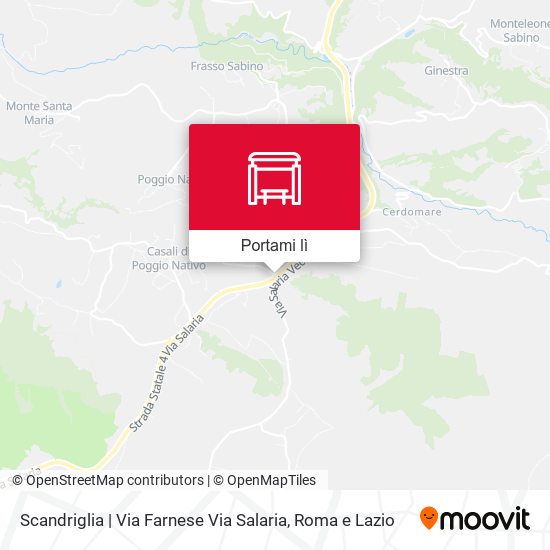 Mappa Scandriglia | Via Farnese Via Salaria
