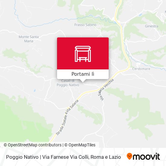 Mappa Poggio Nativo | Via Farnese Via Colli