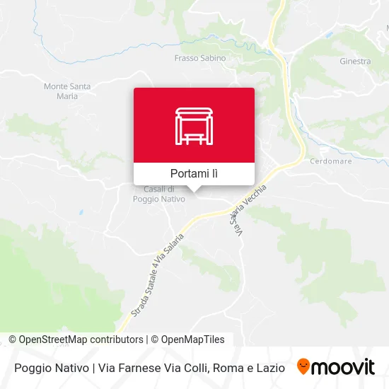 Mappa Poggio Nativo | Via Farnese Via Colli