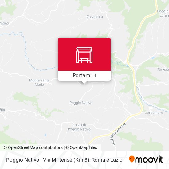 Mappa Poggio Nativo | Via Mirtense (Km 3)