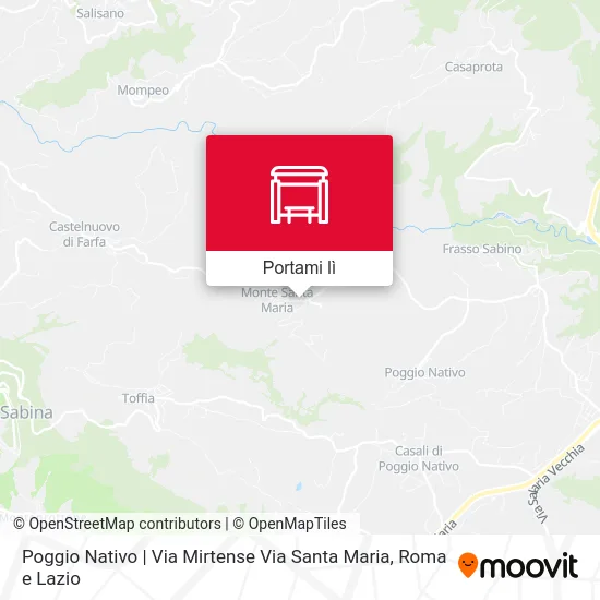 Mappa Poggio Nativo | Via Mirtense Via Santa Maria