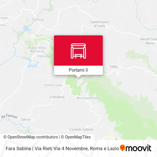 Mappa Fara Sabina | Via Rieti Via 4 Novembre