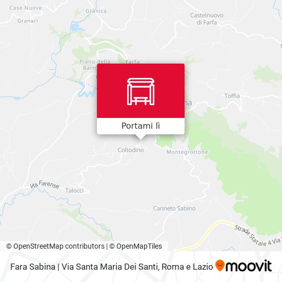 Mappa Fara Sabina | Via Santa Maria Dei Santi