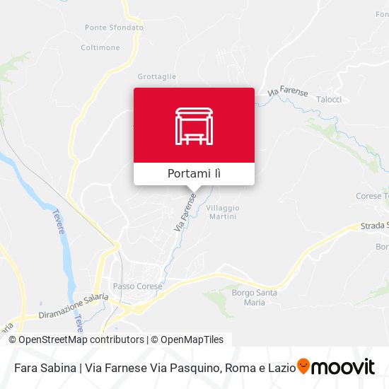 Mappa Fara Sabina | Via Farnese Via Pasquino