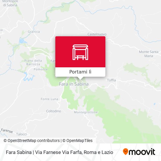 Mappa Fara Sabina | Via Farnese Via Farfa
