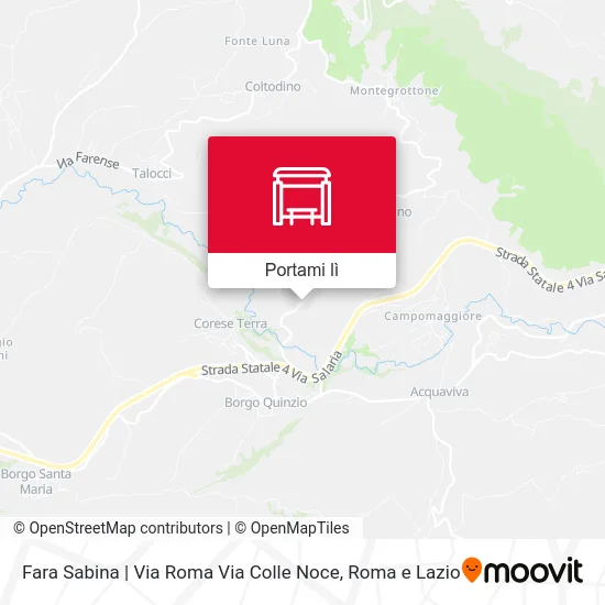 Mappa Fara Sabina | Via Roma Via Colle Noce