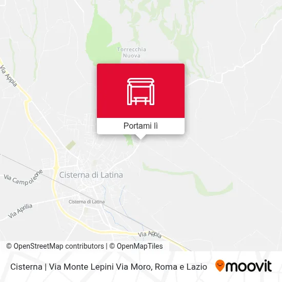 Mappa Cisterna | Via Monte Lepini Via Moro