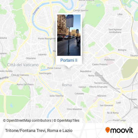 Mappa Tritone/Fontana Trevi
