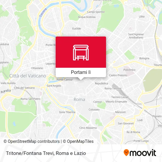 Mappa Tritone/Fontana Trevi