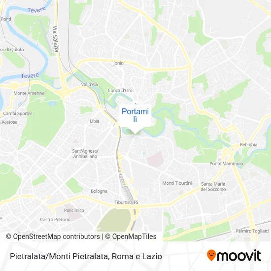 Mappa Pietralata/Monti Pietralata