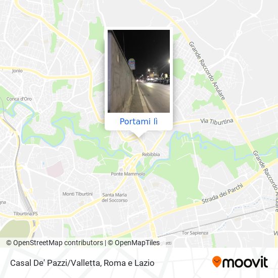 Mappa Casal De' Pazzi/Valletta