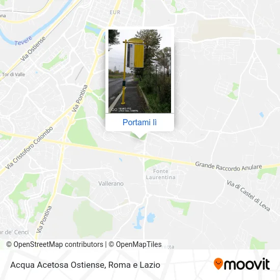 Mappa Acqua  Acetosa Ostiense