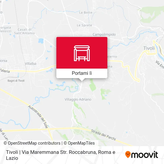 Mappa Tivoli | Via Maremmana Str. Roccabruna
