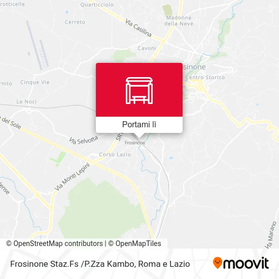 Mappa Frosinone Staz.Fs /P.Zza Kambo
