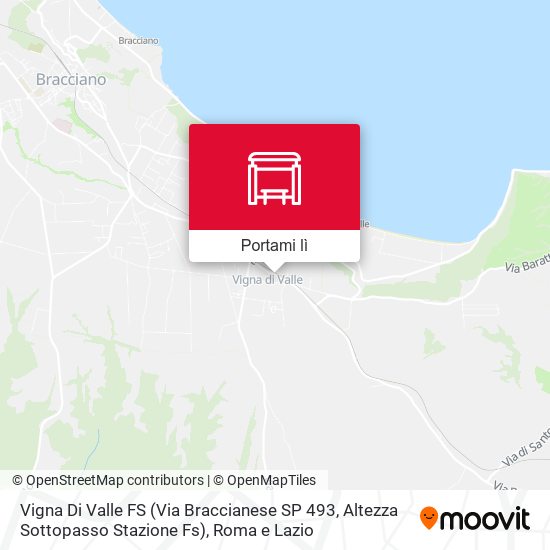 Mappa Vigna Di Valle FS (Via Braccianese SP 493, Altezza Sottopasso Stazione Fs)