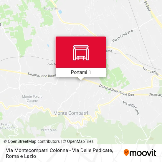 Mappa Via Montecompatri Colonna - Via Delle Pedicate