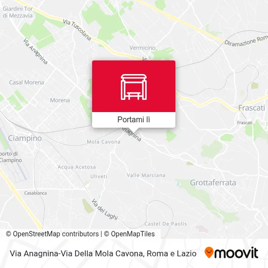 Mappa Via Anagnina-Via Della Mola Cavona