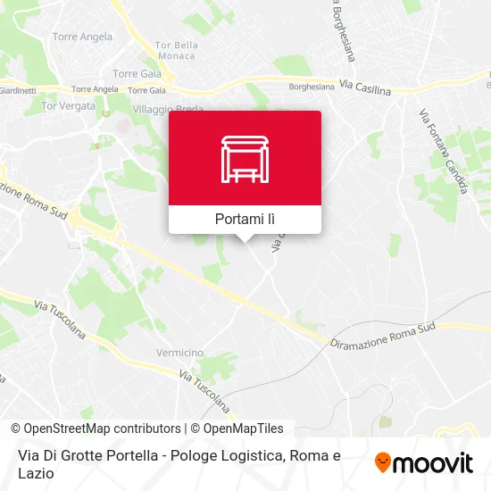 Mappa Via Di Grotte Portella - Pologe Logistica