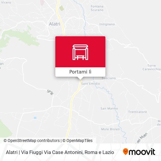 Mappa Alatri | Via Fiuggi Via Case Antonini