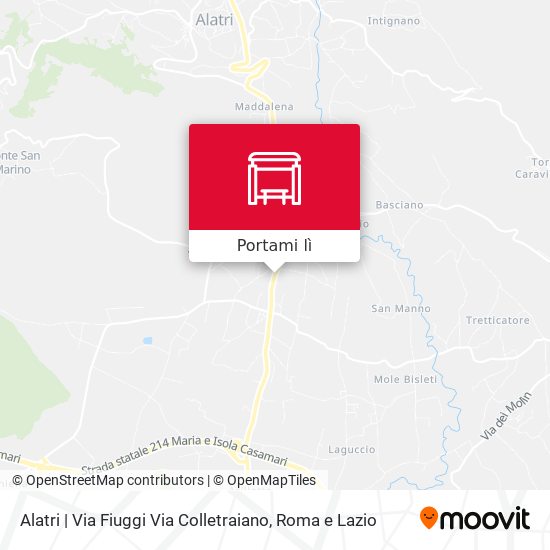 Mappa Alatri | Via Fiuggi Via Colletraiano