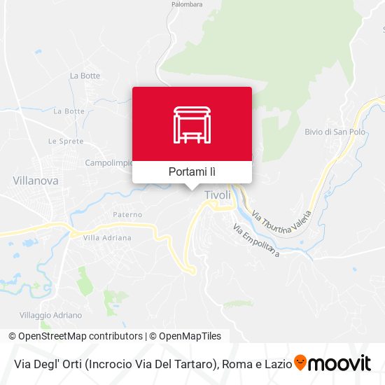 Mappa Via Degl' Orti (Incrocio Via Del Tartaro)