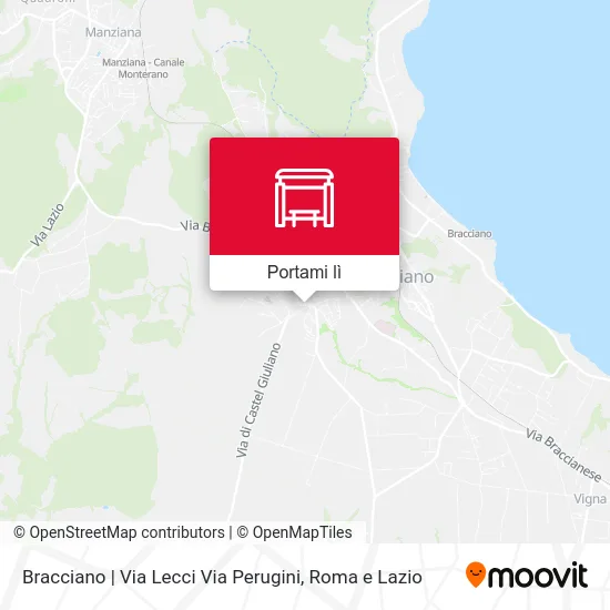 Mappa Bracciano | Via Lecci Via Perugini
