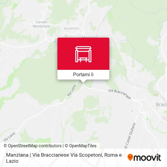 Mappa Manziana | Via Braccianese Via Scopetoni