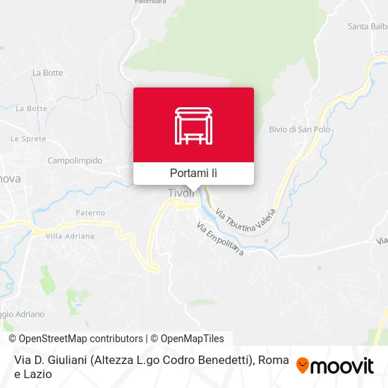 Mappa Via D. Giuliani (Altezza L.go Codro Benedetti)