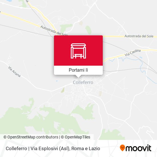 Mappa Colleferro | Via Esplosivi (Asl)