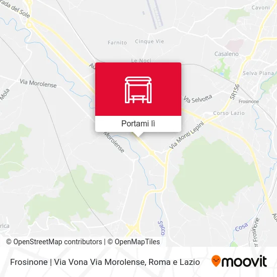 Mappa Frosinone | Via Vona Via Morolense