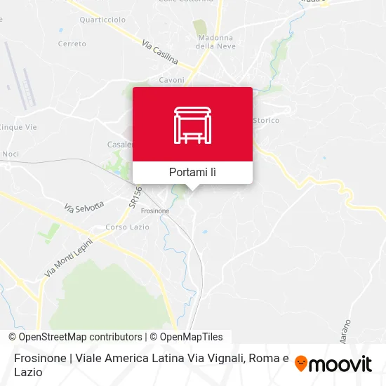 Mappa Frosinone | Viale America Latina Via Vignali