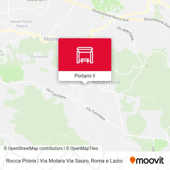 Mappa Rocca Priora | Via Molara Via Sauro