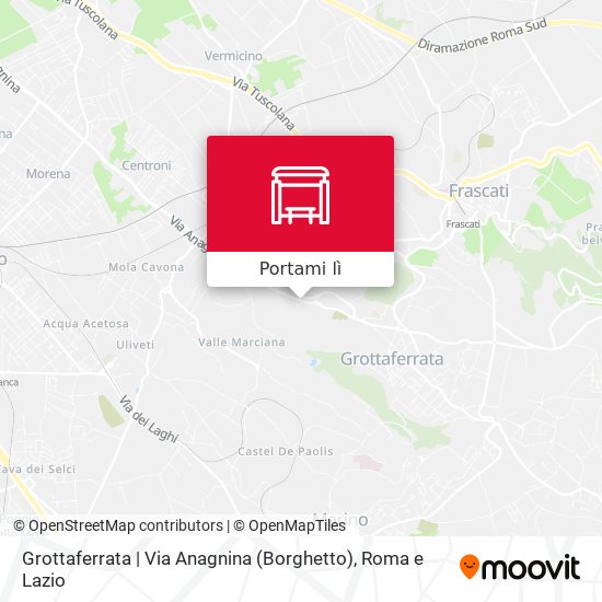 Mappa Grottaferrata | Via Anagnina (Borghetto)