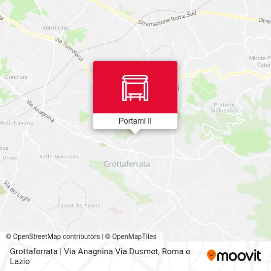 Mappa Grottaferrata | Via Anagnina Via Dusmet